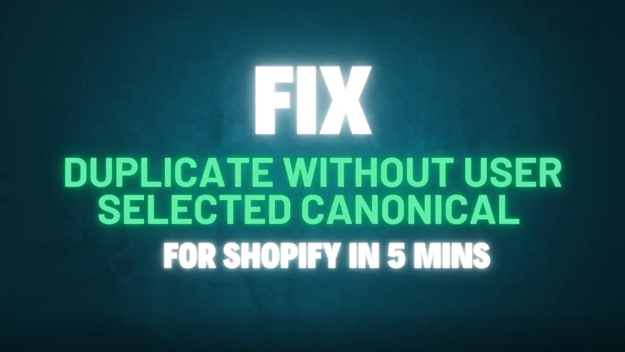 How to fix Duplicate without user selected canonical