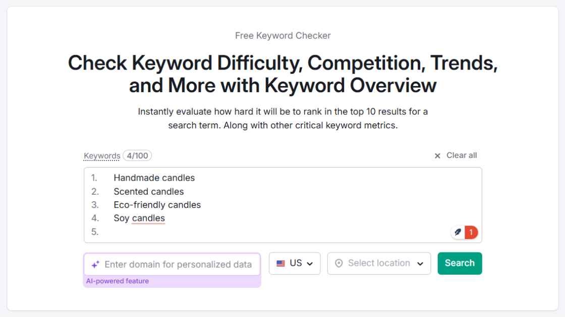 Generate a List of Seed Keywords for Shopify